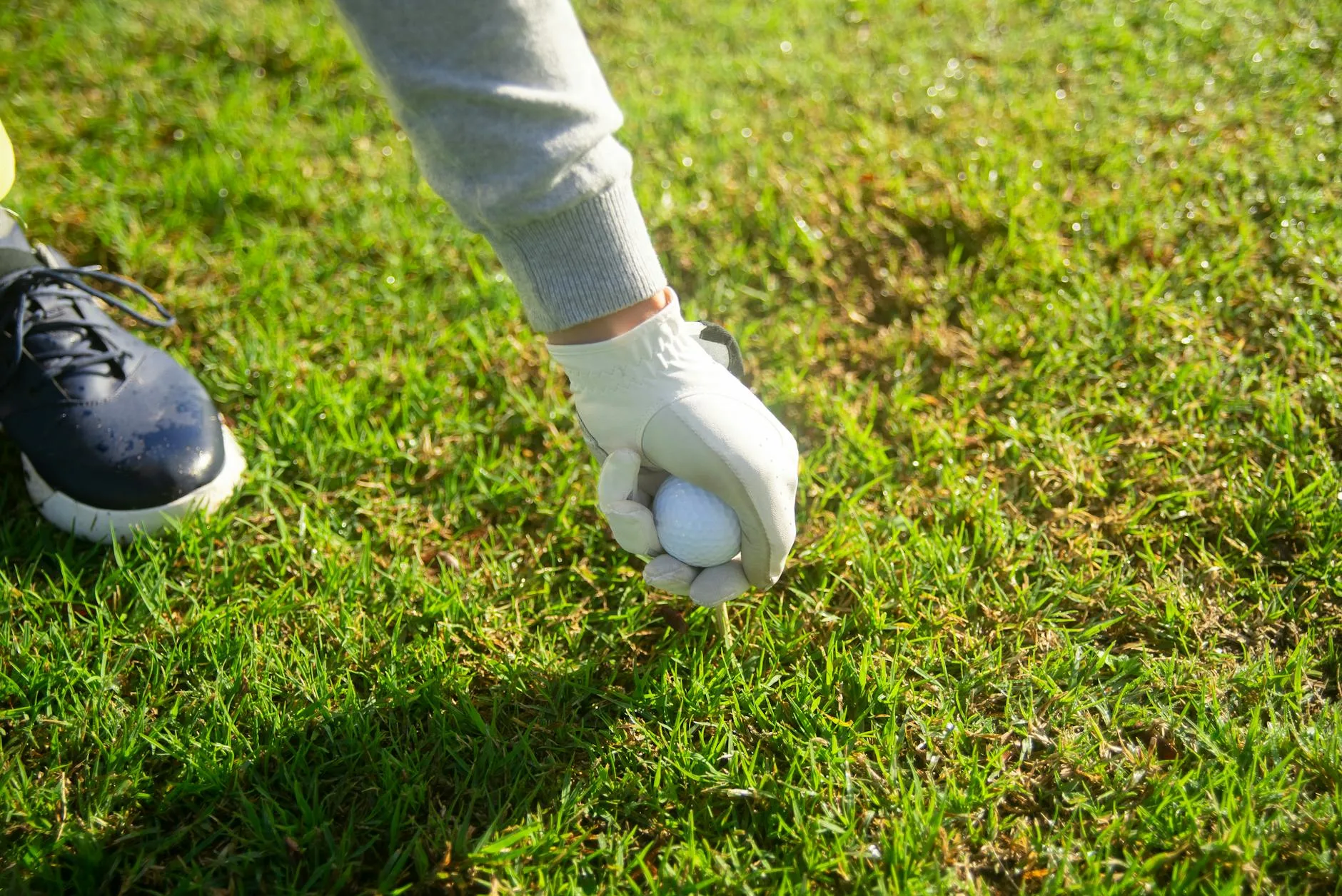 Golf bag pocket with accessories including glove and balls