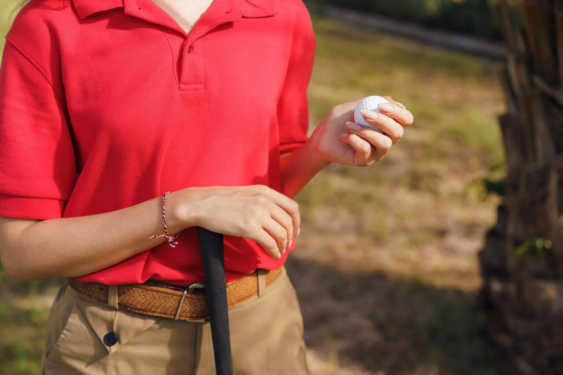 Close-up of a golf club rubber grip
