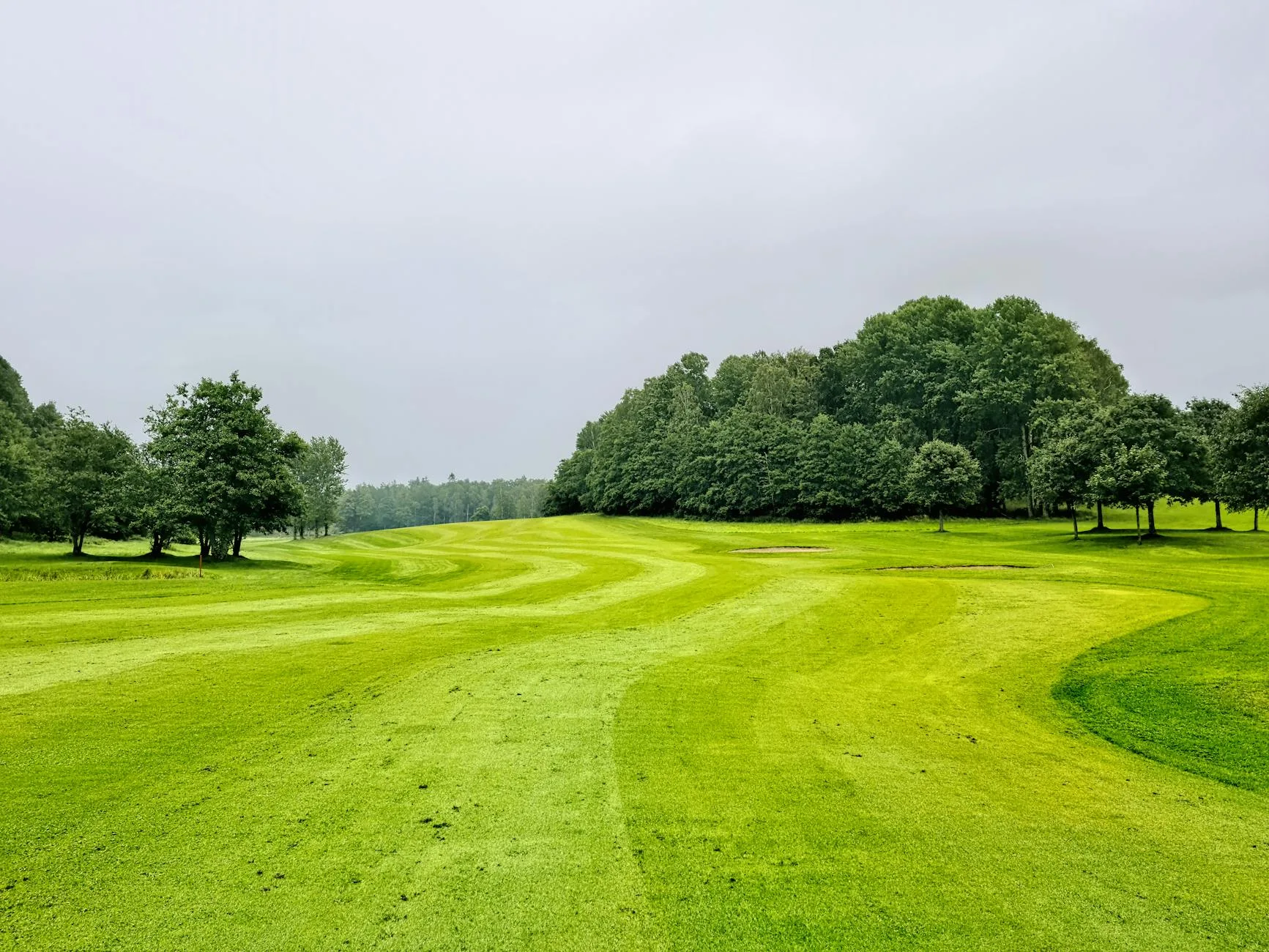 Scenic golf course fairway with green landscape
