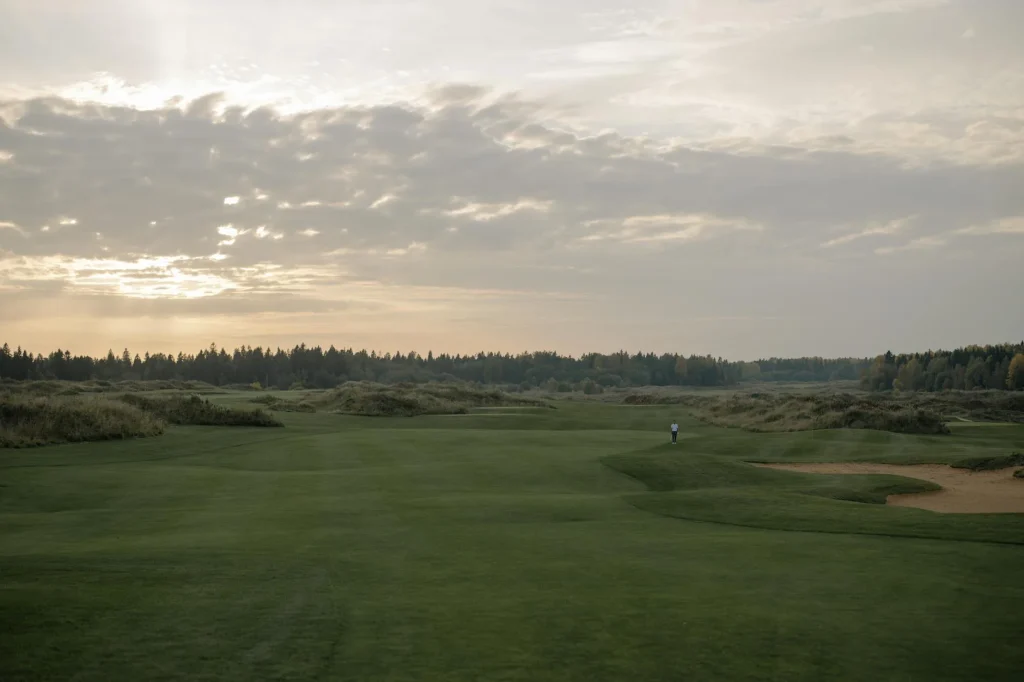 Scenic golf course with green fairways and a stunning landscape